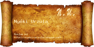 Nyéki Urzula névjegykártya